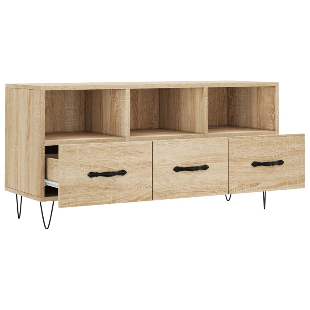 Mobile TV multimediale mensola TV credenza TV sala da pranzo soggiorno camera da letto rovere Sonoma 102 x 36 x 50 cm legno ingegnerizzato marrone 02_0027446
