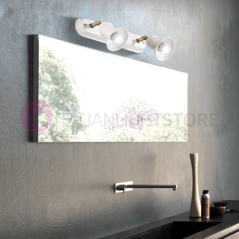 CANTUCCI Lampada da Parete o Soffitto a 2 Luci Orientabili Ceramica