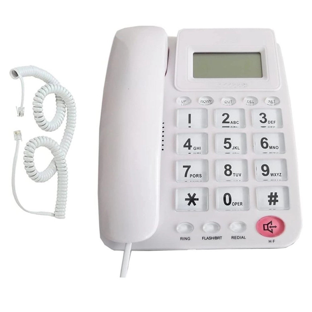 Trade Shop - Telefono Fisso Con Tasti Grandi Per Casa Hotel Display Calcolatrice Fo-85011 Cid -