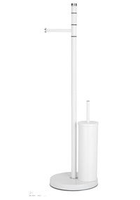 Piantana Porta Scopino e Rotolo Asciugamani Acciaio Bianco Cromo Windor Metaform Color: Bianco