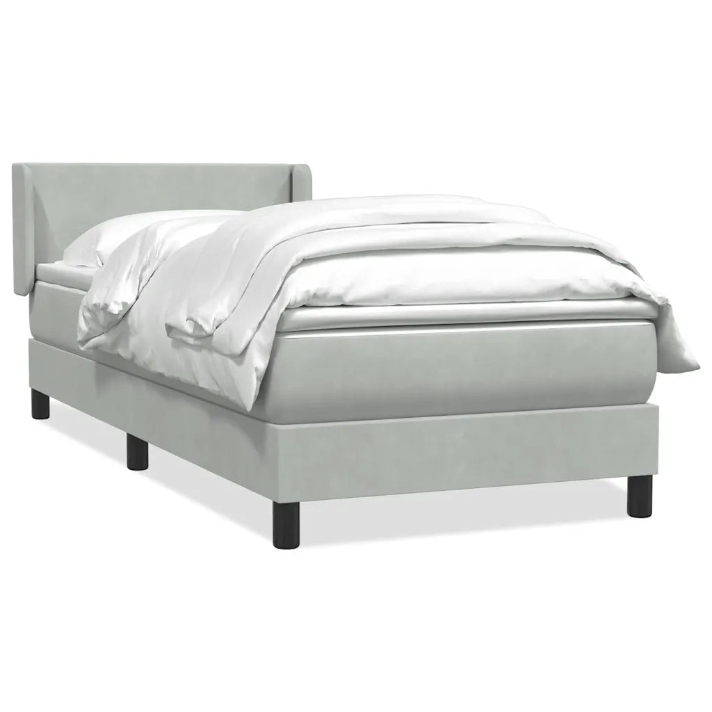vidaXL Giroletto a Molle con Materasso Grigio Chiaro 80x220 cm Velluto