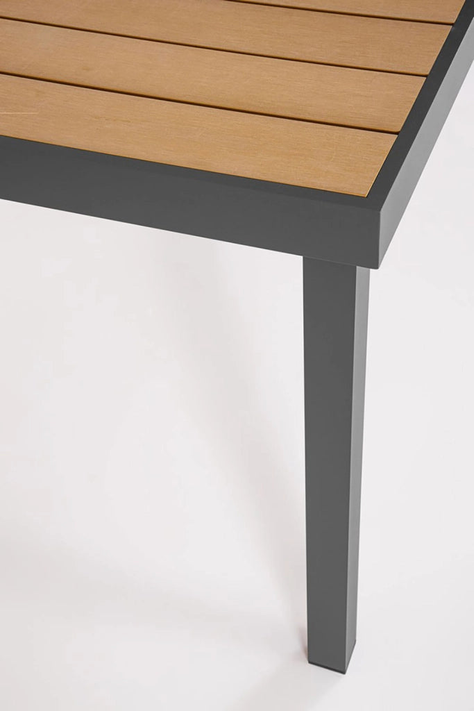 Tavolo da Esterno 190x90x75h cm in Alluminio e Polywood Niagara Naturale e Antracite