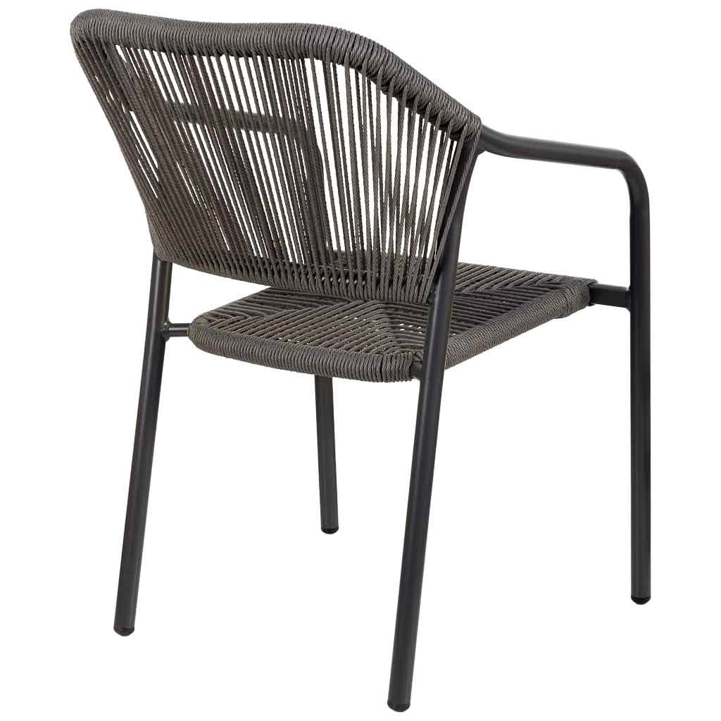 Sedia in rattan sintetico grigio 56x60x80