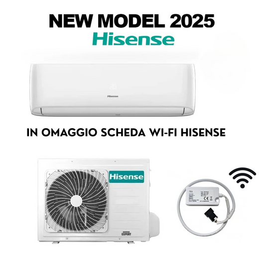 Hisense Climatizzatore Serie NEW MODEL 2025 EASY SMART 12000 BTU Inverter CA35LR03G + AS35LR03W R-32 + Modulo Wi-FI Omaggio