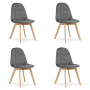 Sedia Valora NUUC in velluto grigio scuro, design ergonomico x4