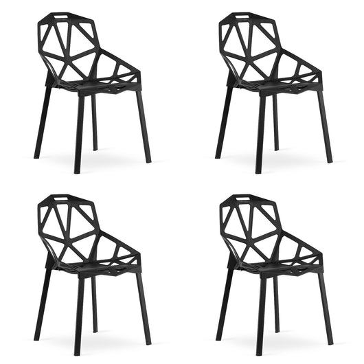 Sedia VALORA ESSEN - Design ergonomico moderno, nero x 4