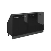 Set di mobili sottotetto Rion Nero lucido/Antracite Set di 2 Vicco