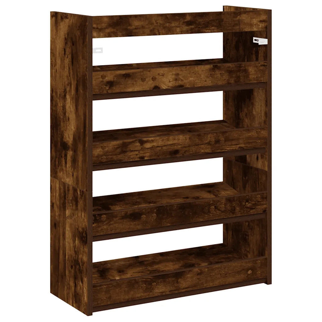 vidaXL Scarpiera Rovere Fumo 60x25x81 cm in Legno Multistrato