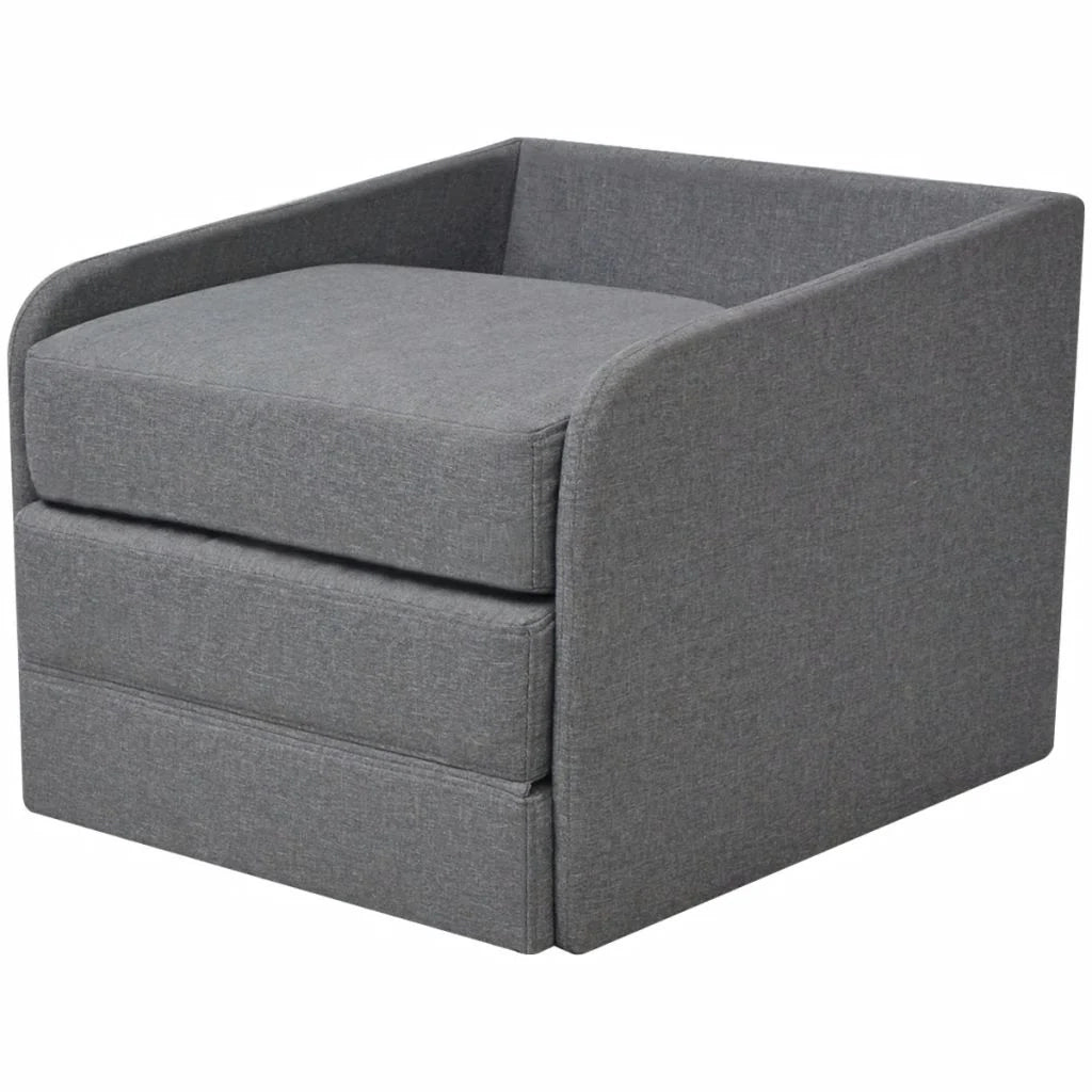 Poltrona poltrona lounge divano design club trasformabile 595 x 72 x 725 cm tessuto grigio chiaro 1102088/3