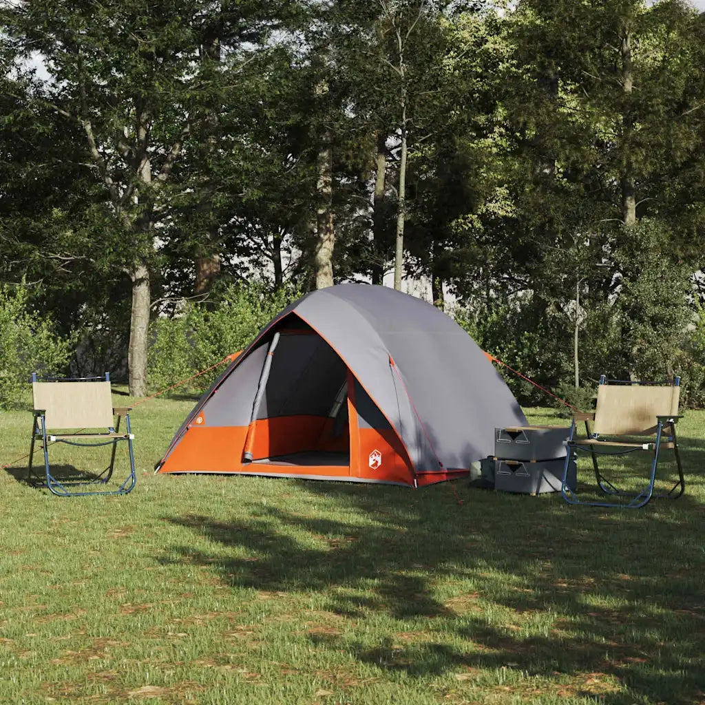 Tenda da campeggio-Tenda per Escursionismo Grigio e arancione 320 x 275 x 190 cm