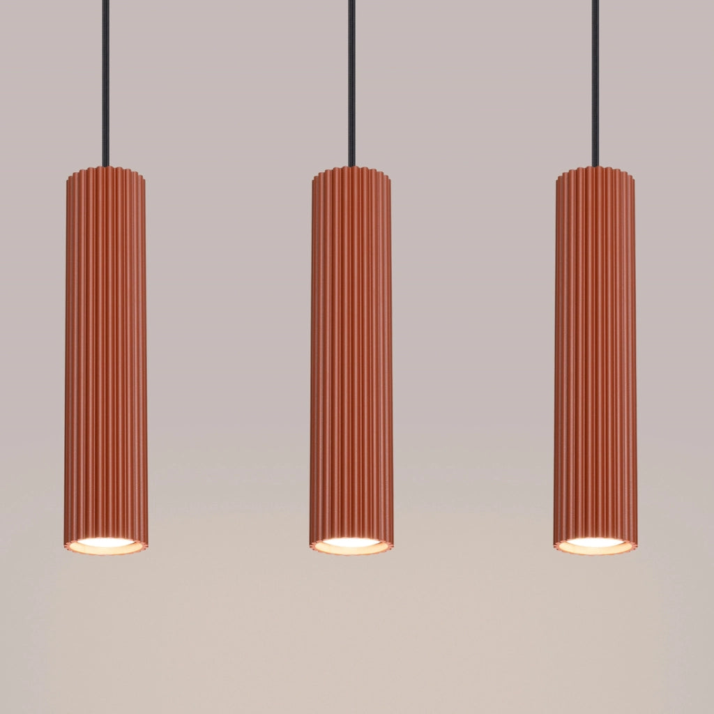 Lampada a sospensione GRAVIO 3xGU10 ocra rossa/nera