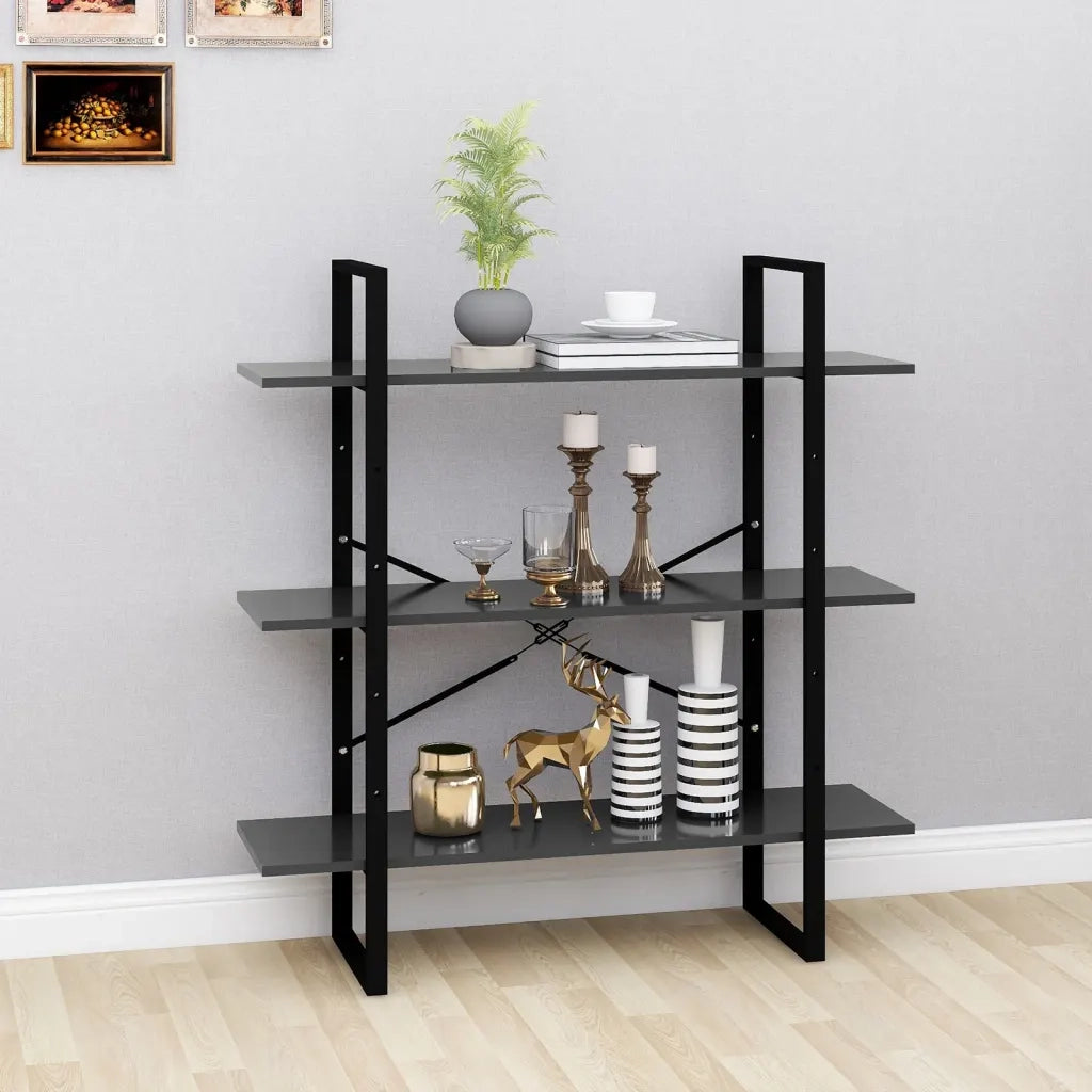 Libreria Grigia 100x30x105 cm in Truciolato cod mxl 16139