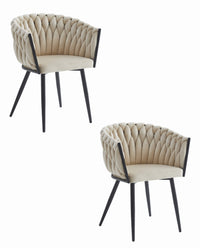 Valora MAYAN CHAIR Beige Velvet Gambe Nere x2