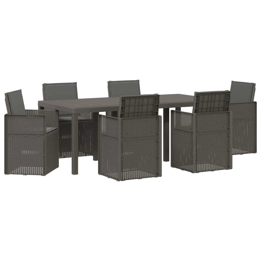 Set da Pranzo per Giardino 7 pcs Grigio chiaro e Antracite PP