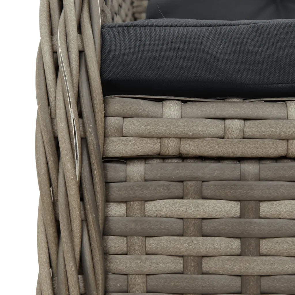 Set da Pranzo da Giardino 9 pz con Cuscini in Polyrattan Grigio 3262998