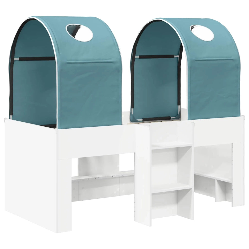 Letto con Tunnel 4 pcs Bianco e azzurro Legno ingegnerizzato 3423486