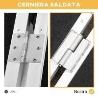 Rampa per Sedia a Rotelle Pieghevole con Guide Laterali, in Lega di Alluminio, 61x72 cm, Argento e Nero