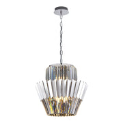 Lampadario cristallo glamour cromato Donna 9xE14 40W Milagro