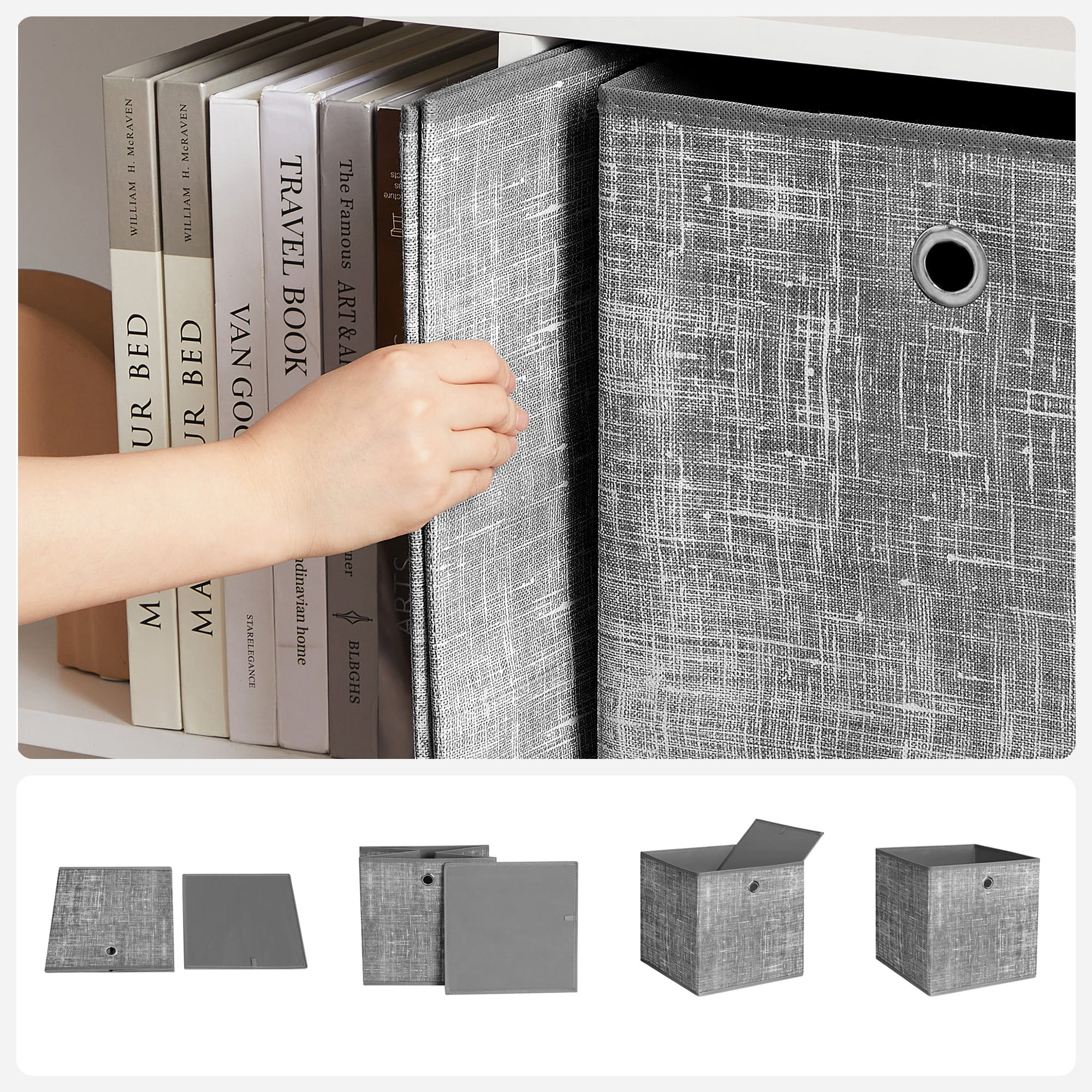 Set organizer multifunzionale grigio VALORA per armadio e cassetti x6