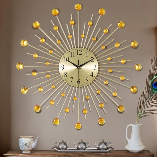 Oroda Grosse Oro Clessidra da Parete, Disegno Creativo con Pailletti, Clessidra Silenziosa Decorazione d'Arte per Salotto Camera da Letto Cucina 56cm