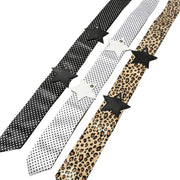 Sciarpa da collo retr¨° Y2K millennial sexy con stampa leopardata, cravatta, cintura lunga di alta gamma in jeans, catena