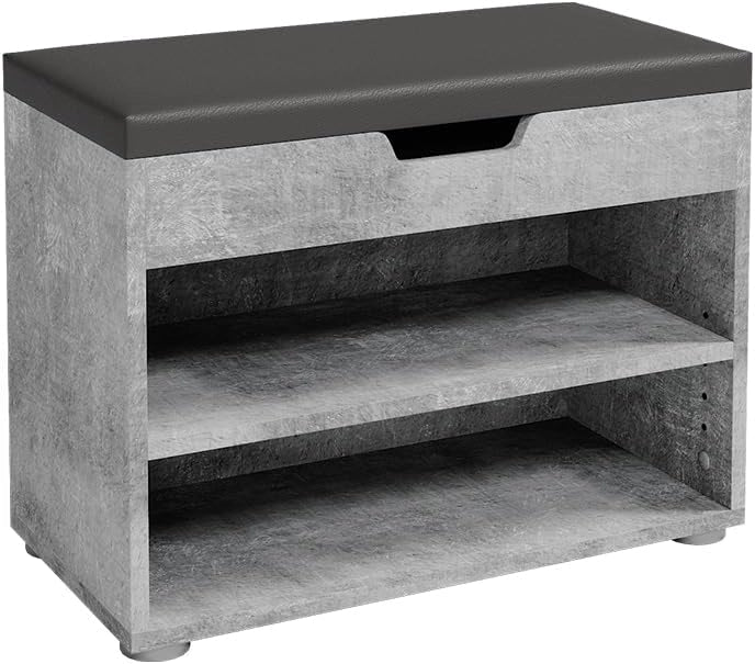 Panca scarpiera da ingresso Rolfe, Sonoma, 60 x 45 cm, per la conservazione delle scarpe e compatibile con i mobili Rolfe