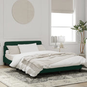 Giroletto-Struttura Letto Dover Verde Scuro 140x190 cm in Velluto