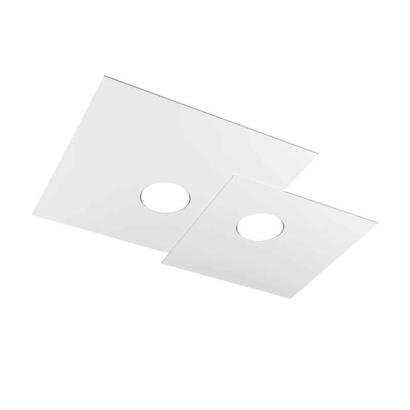 Toplight Plafoniera da soffitto quadrata 2 luci Plate con attacco GX53, struttura colore bianca, design moderno 50x35x3cm