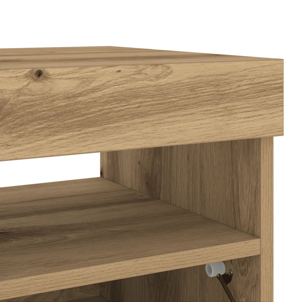 vidaXL Mobile TV con Luci LED Artigianale 80x35x40cm Legno Multistrato