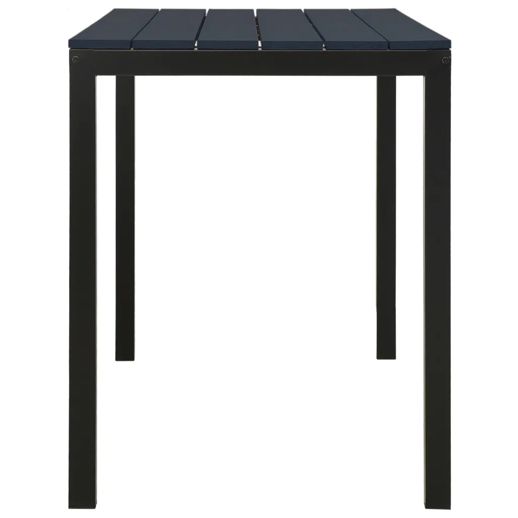 Set da Pranzo da Giardino 3 pz in Acciaio e WPC Nero cod mxl 36606