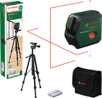 Bosch UniversalLevel 2 0603663F01 – Livella Laser a Croce con Autolivellamento, Raggio 12 m e Treppiede Incluso