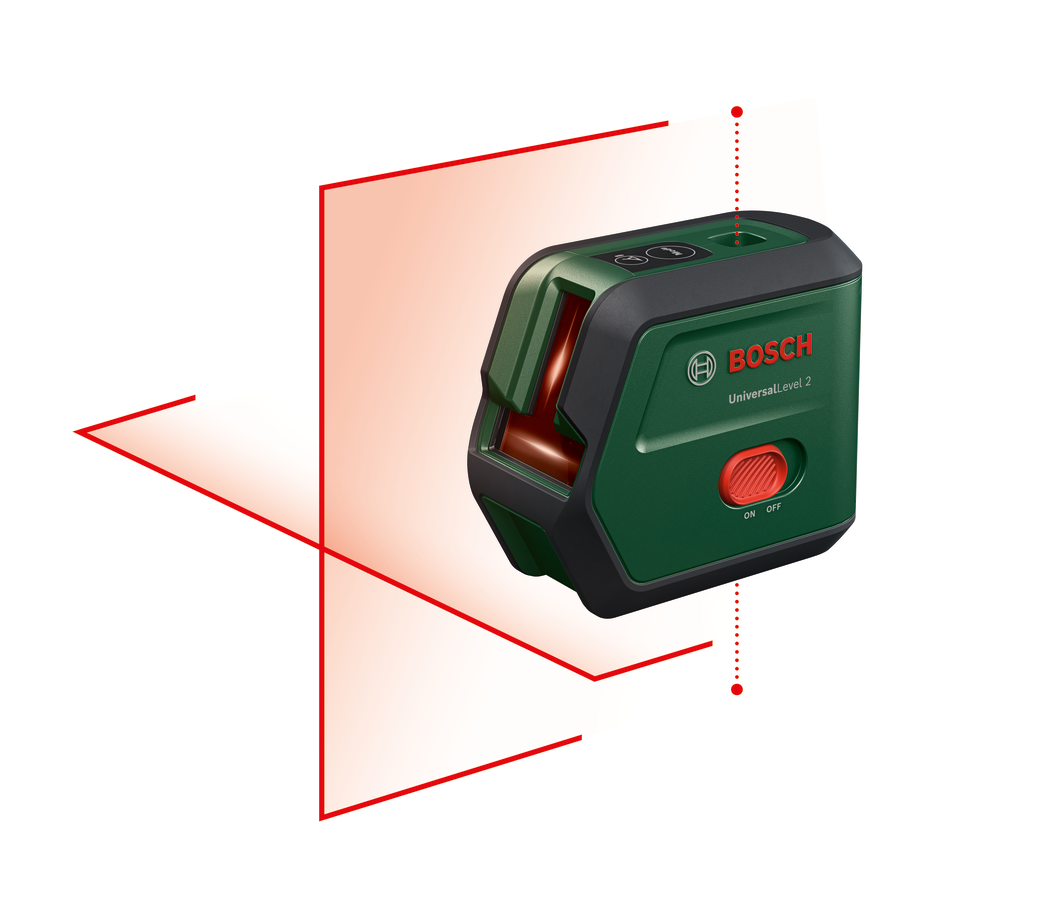 Bosch UniversalLevel 2 0603663F01 – Livella Laser a Croce con Autolivellamento, Raggio 12 m e Treppiede Incluso
