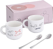 Set di Tazze da Caffè per Coppie - Regalo di Matrimonio per Coppie - Regalo di Natale per Mr e Mrs - Set di Tazze da Caffè per Matrimonio, San Valentino e Natale