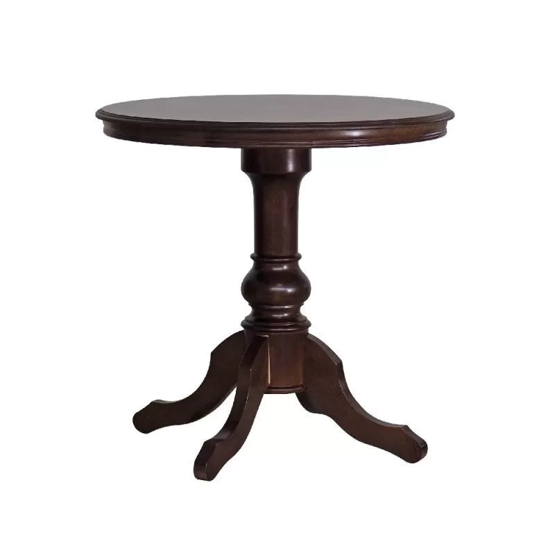 Tavolo tavolino rotondo classico legno tinta noce 80x80x78 - Mobili 2G