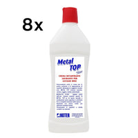 Metal Top 8 Pezzi x 500 ml, Crema Anticalcare Lucidante Acciaio Inox HACCP | Kiter