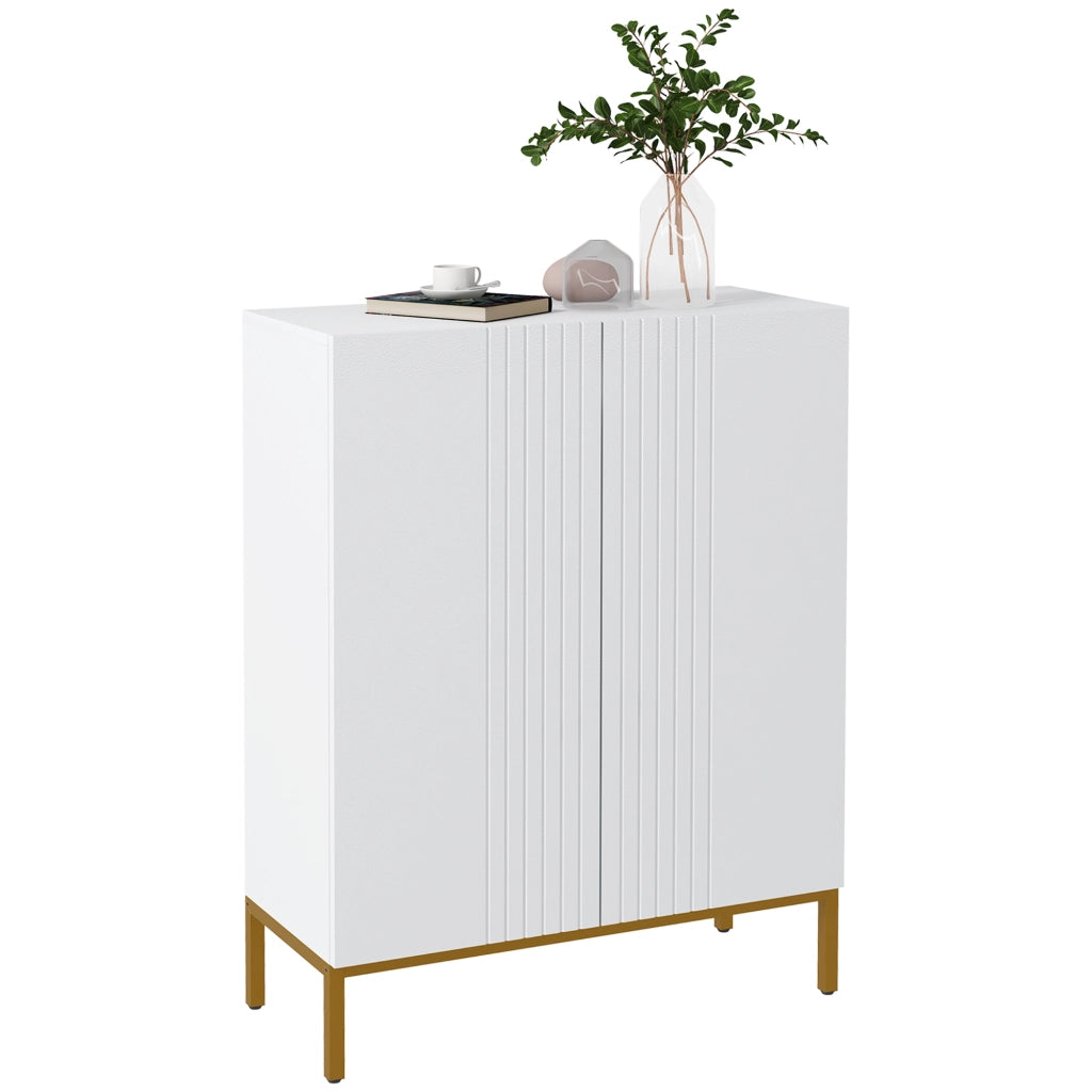 Scarpiera moderna con ante a chiusura morbida e ripiani regolabili ¨C Zephmum ¨C Bianco 80x30x100