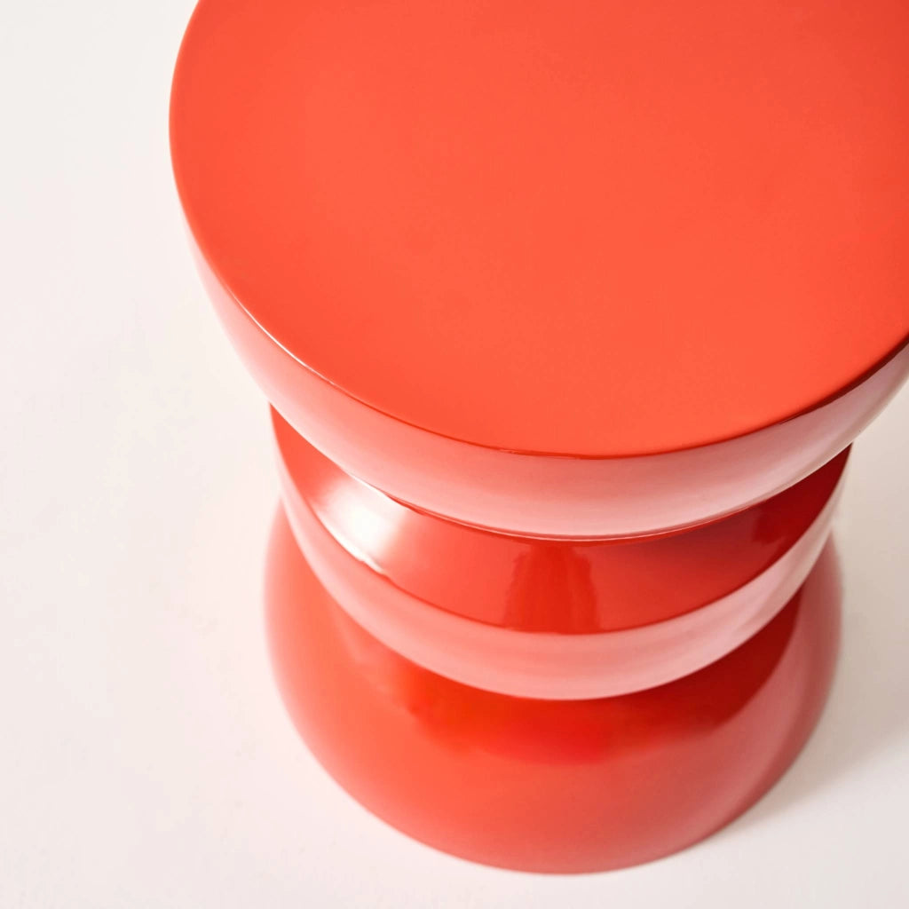 Tavolo d'appoggio in metallo effetto glassy, 44,5cm, arancione