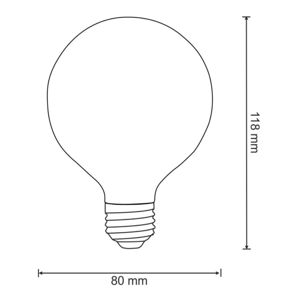 Lampadina LED Filamento G80 E27 7W 810lm 3000K Polux