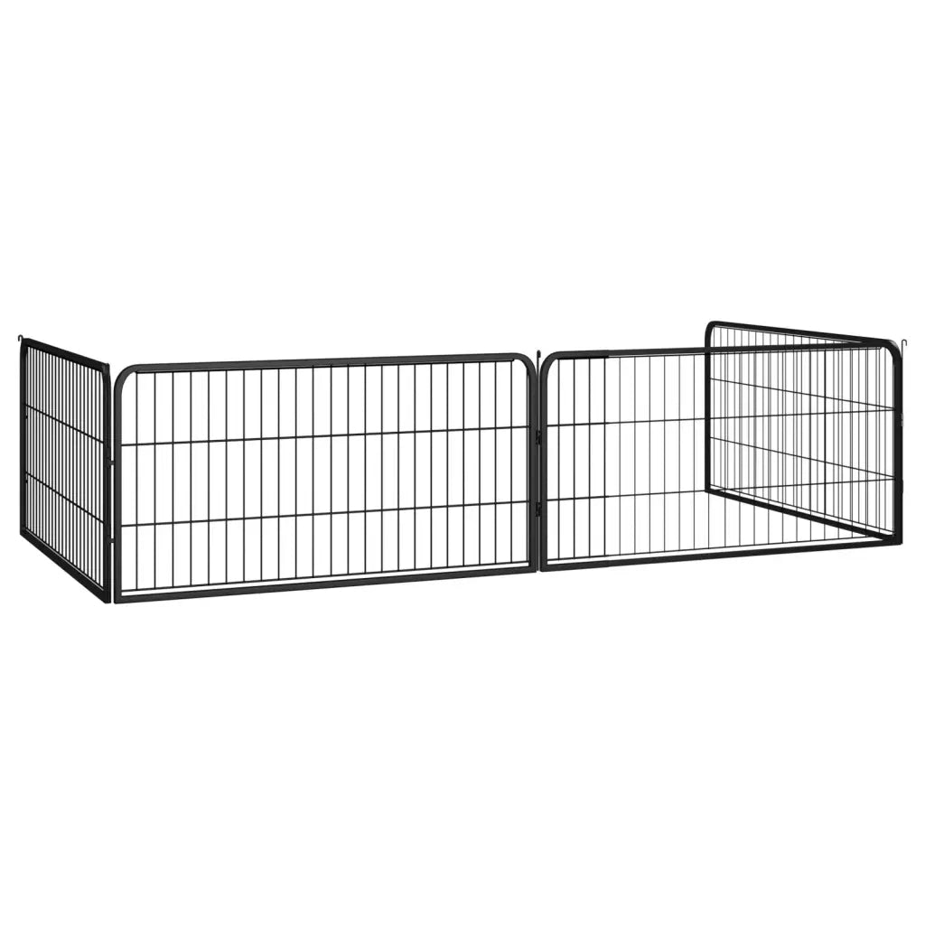 Box Cani a 4 Pannelli Nero 100x50cm Acciaio Verniciato Polvere CFW4860575