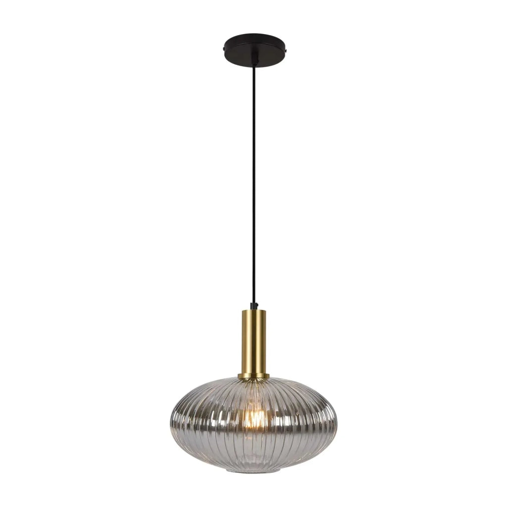 LÚZETE - LÁMPARA DE TECHO 1 LUZ TULIPA FUMÉ SPECCHIATO Ø30 E27 SHELBY