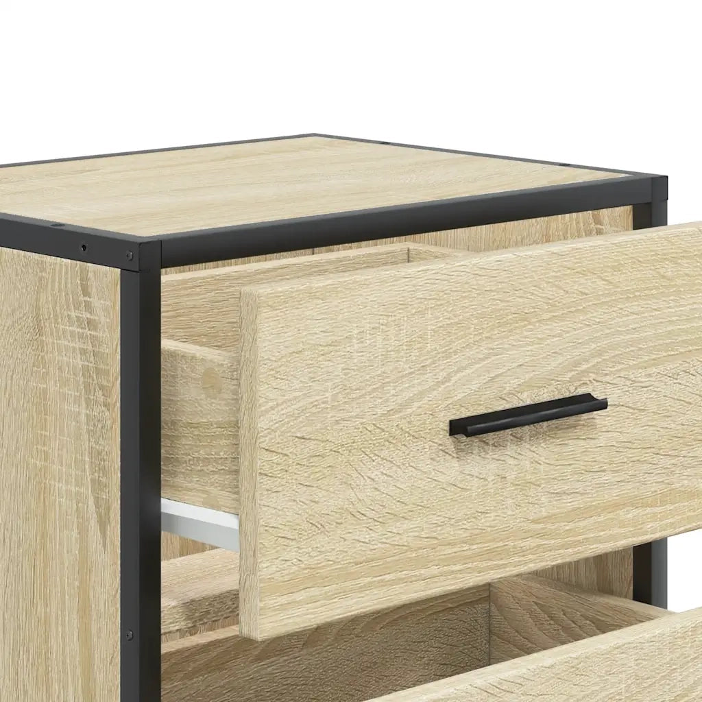 Set di 2 Comodini | Armadio da Notte | Mobiletto da notte a Muro Rovere Sonoma 40x31x39,5 cm