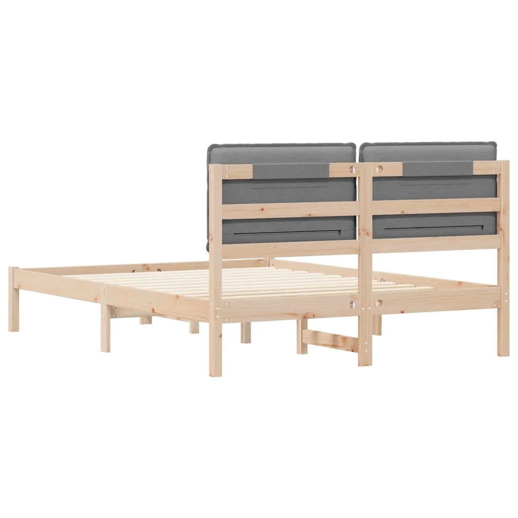 Letto con Testiera Rivestita Grigio chiaro 120 x 190 cm 877854
