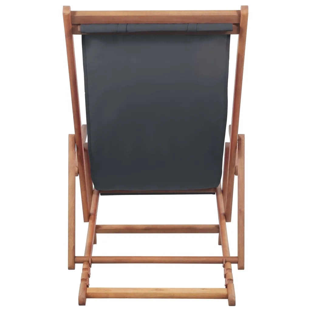 Sdraio da Spiaggia Pieghevole in Tessuto Telaio in Legno Grigio cod mxl 67511