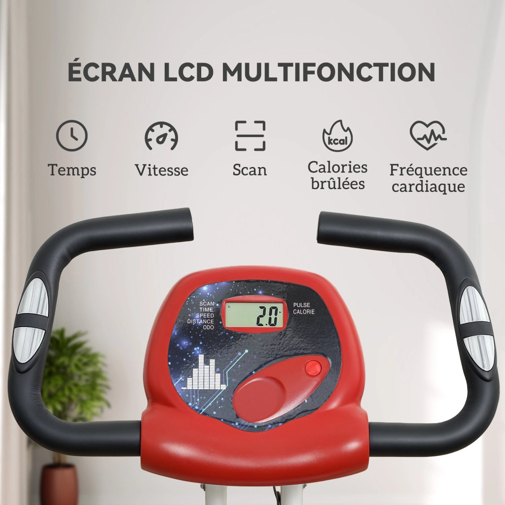 Bicicletta Ellittica Pieghevole ¨C Minimal ¨C 8 livelli resistenza, sella regolabile, rosso