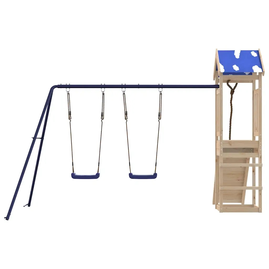 Set da Gioco da Esterno in Legno Massello di Pino
