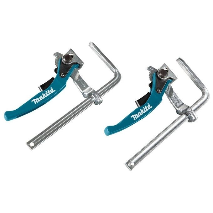 Makita 199826-6 Set di Morsetti a Sgancio Rapido per Guide 2 Pezzi Acciaio Blu - Argento colore Blu - Argento