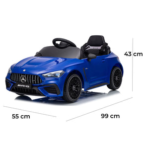 Macchina Elettrica per Bambini 12V Licenza Ufficiale Mercedes CLE53 Sedile in Pelle Blu