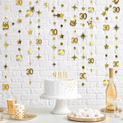 Decorazione per Festa - Slinga con Stelle d'Oro - Slinga per Bandiera - Decorazione per Festa - Fondo per Compleanno - 30° Compleanno - 9,8 Metri di Papier