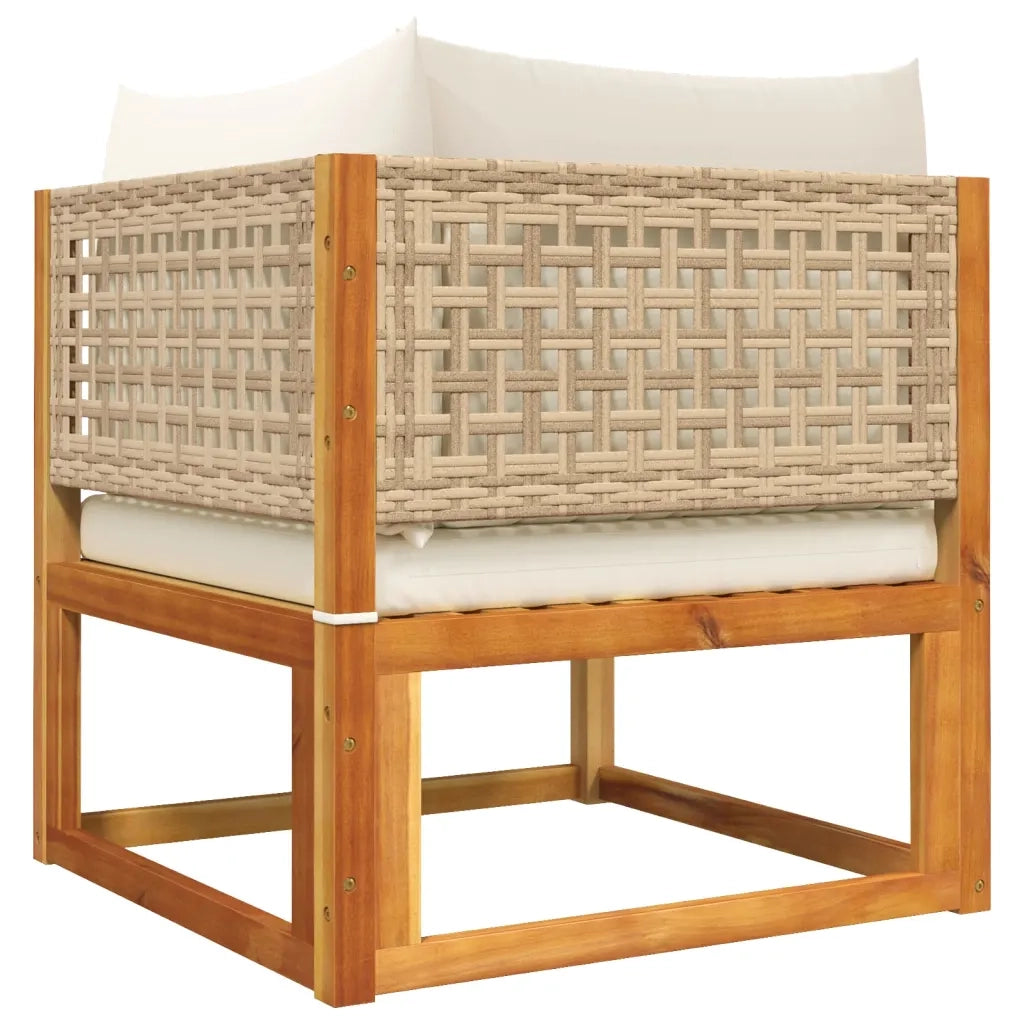 vidaXL Set di divani da giardino 4 pezzi con cuscini in legno di acacia e rattan