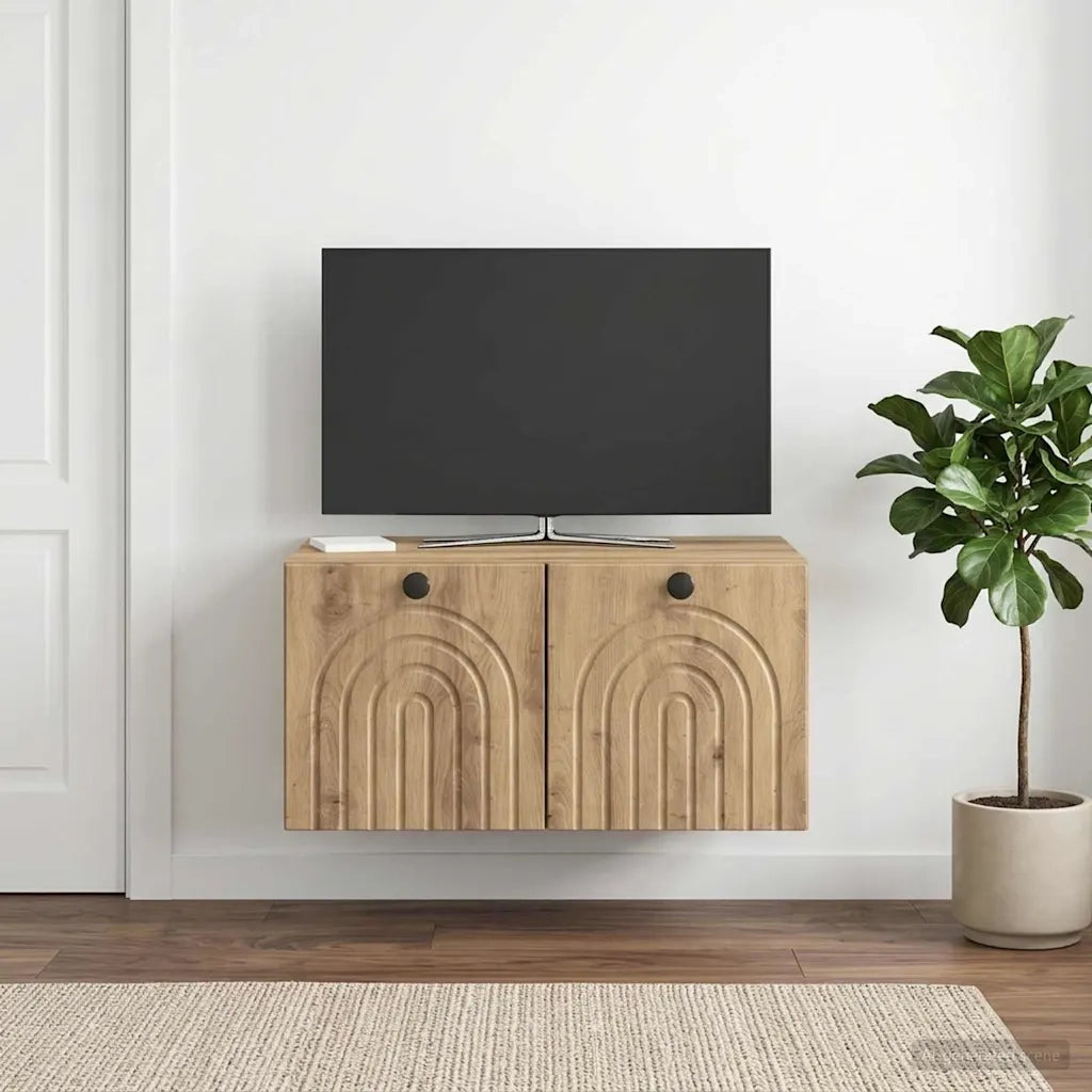 Mobile Porta TV da Muro Rovere Artigianale 59,5 x 41 x 30 cm 898174